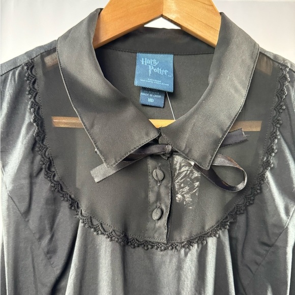 NEW Harry Potter Collared Lace Up Back Mini Dress in Black Size Medium - Picture 8 of 12